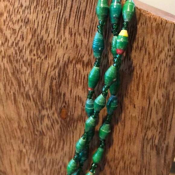 Bead for Life LEENA Green 3-Strand Boho Necklace - Picture 4 of 8